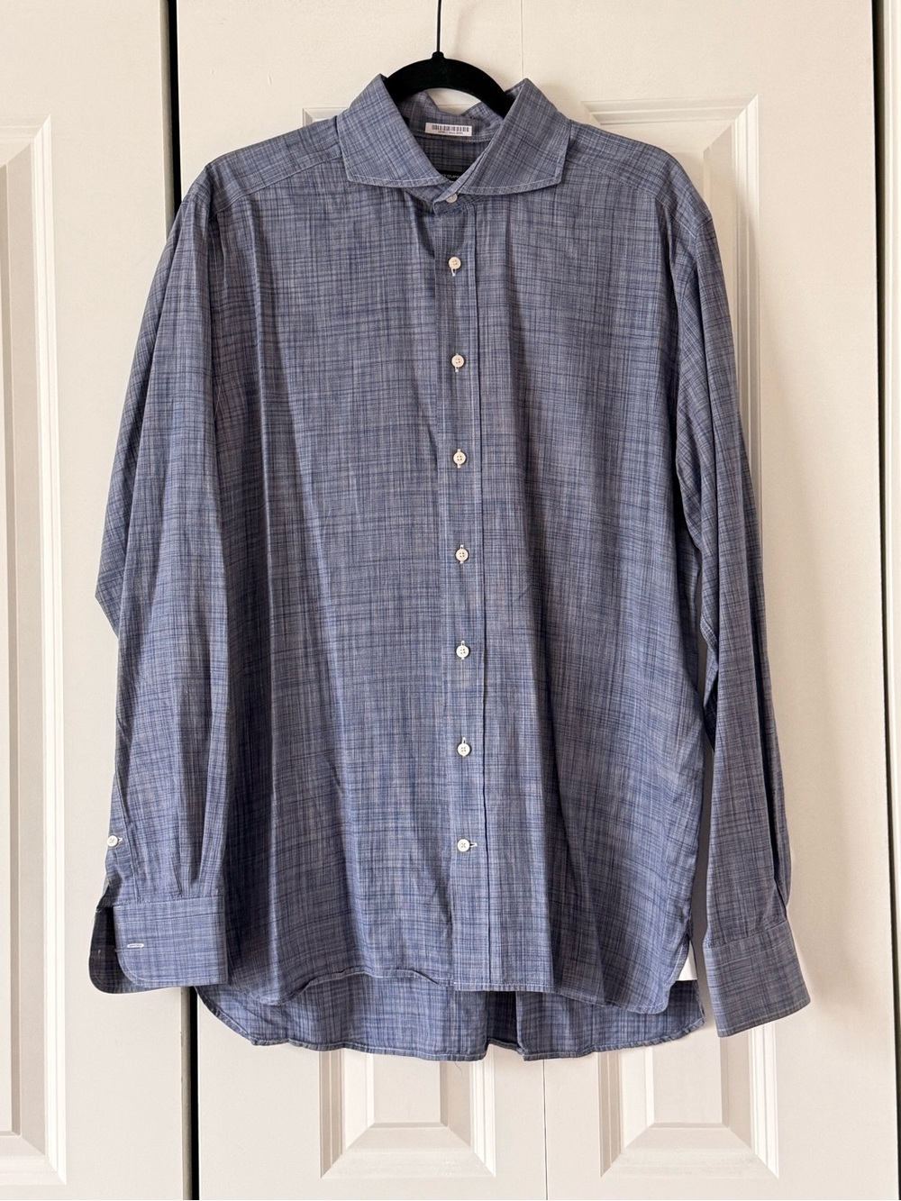 SUITSUPPLY Pure Cotton Mens Blue Long Sleeve Dress Shirt EUR 41 Neck Size 16